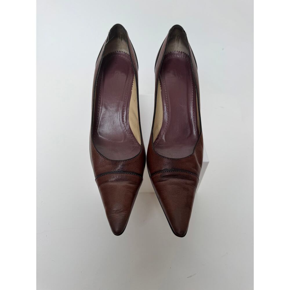 Gucci Brown Leather Pump Heels Size 11 - Picture 7 of 11